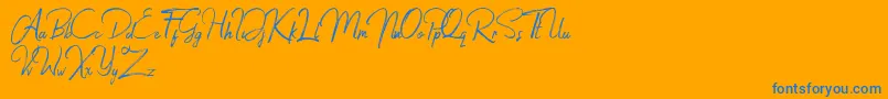 Jacklyne Font – Blue Fonts on Orange Background
