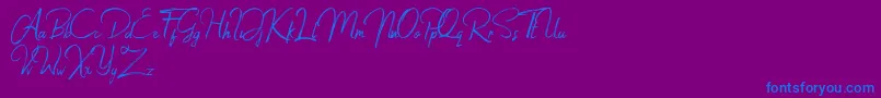 Jacklyne Font – Blue Fonts on Purple Background