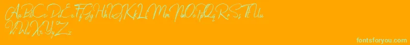 Jacklyne Font – Green Fonts on Orange Background