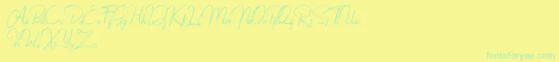 fuente Jacklyne – Fuentes Verdes Sobre Fondo Amarillo
