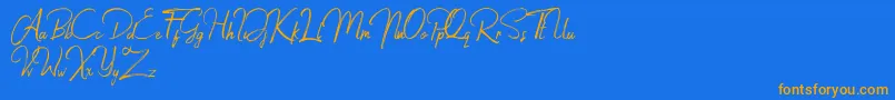 Jacklyne Font – Orange Fonts on Blue Background