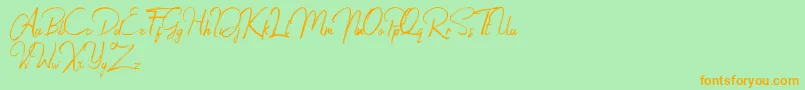 Jacklyne Font – Orange Fonts on Green Background