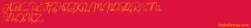 Jacklyne Font – Orange Fonts on Red Background