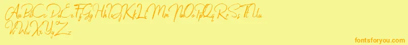Jacklyne Font – Orange Fonts on Yellow Background