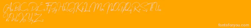 Jacklyne Font – Pink Fonts on Orange Background