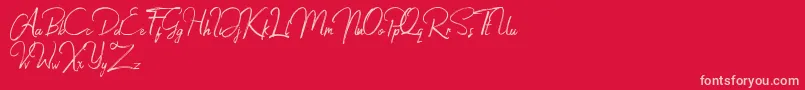 Jacklyne Font – Pink Fonts on Red Background