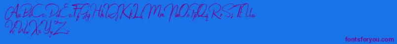 Jacklyne Font – Purple Fonts on Blue Background