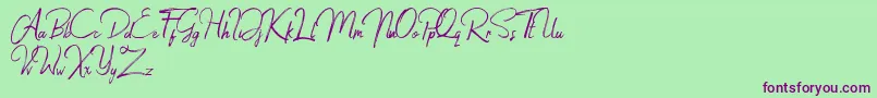 Jacklyne Font – Purple Fonts on Green Background