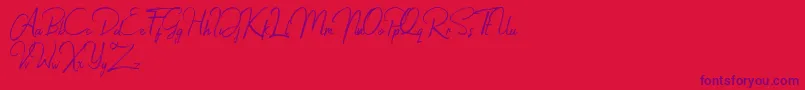 Jacklyne Font – Purple Fonts on Red Background