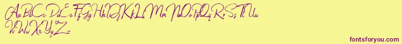 Jacklyne Font – Purple Fonts on Yellow Background