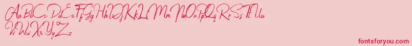 Jacklyne Font – Red Fonts on Pink Background