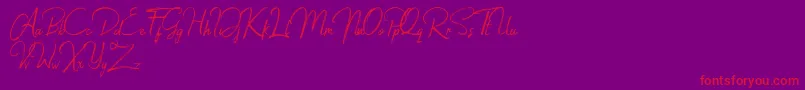 Jacklyne-Schriftart – Rote Schriften auf violettem Hintergrund