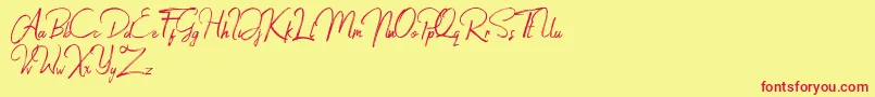 Jacklyne Font – Red Fonts on Yellow Background