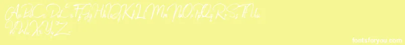 Jacklyne Font – White Fonts on Yellow Background