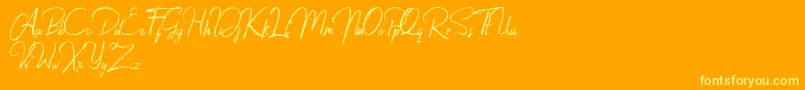 Jacklyne Font – Yellow Fonts on Orange Background