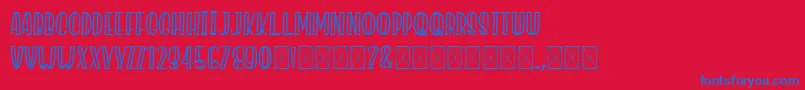 フォントJacklynMilner – 赤い背景に青い文字