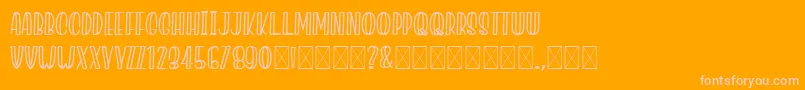 JacklynMilner-fontti – vaaleanpunaiset fontit oranssilla taustalla