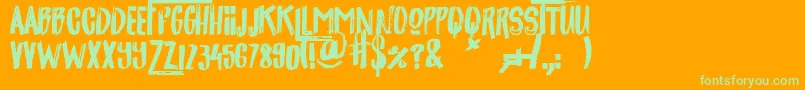 jackpot Font – Green Fonts on Orange Background