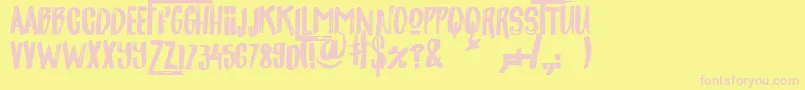 jackpot-fontti – vaaleanpunaiset fontit keltaisella taustalla