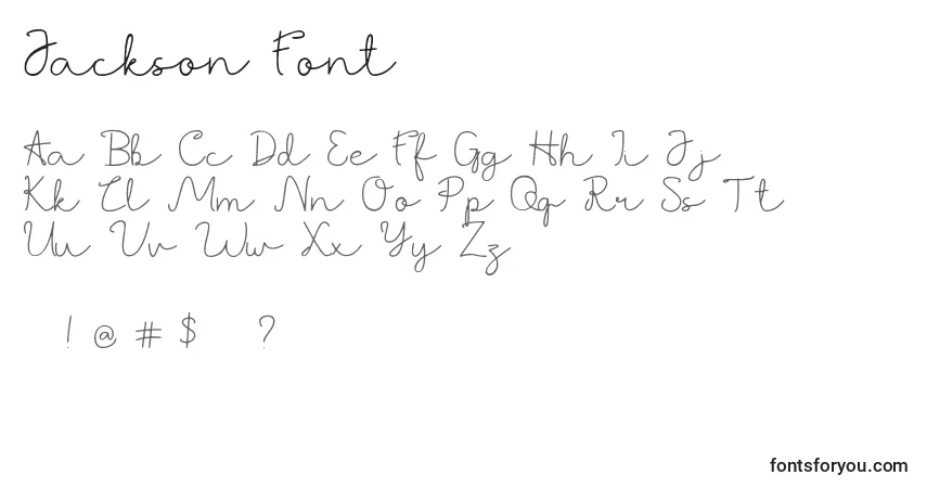 Jackson Fontフォント–アルファベット、数字、特殊文字