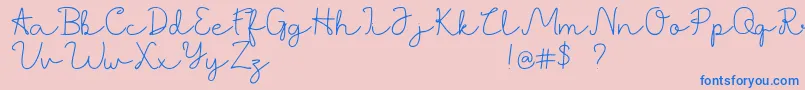 フォントJackson Font – ピンクの背景に青い文字