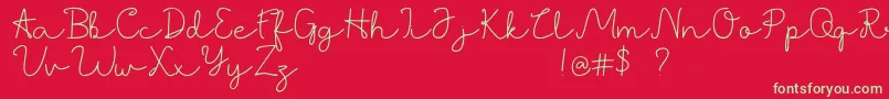 Fonte Jackson Font – fontes verdes em um fundo vermelho