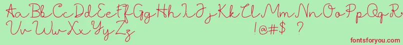 Fonte Jackson Font – fontes vermelhas em um fundo verde