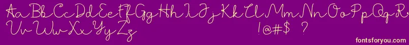 Jackson Font-Schriftart – Gelbe Schriften auf violettem Hintergrund