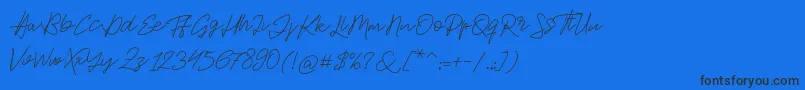 Jackson Script Font – Black Fonts on Blue Background