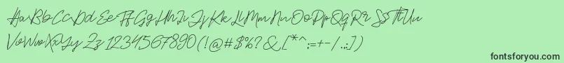 Шрифт Jackson Script – чёрные шрифты на зелёном фоне