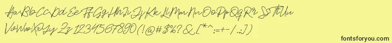 Jackson Script Font – Black Fonts on Yellow Background