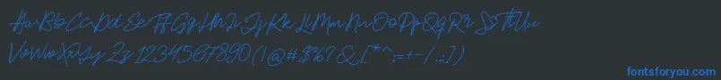 Шрифт Jackson Script – синие шрифты на чёрном фоне
