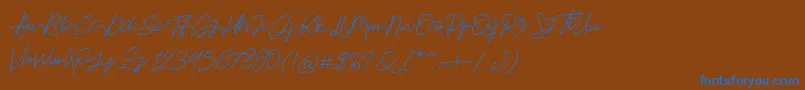Jackson Script-fontti – siniset fontit ruskealla taustalla