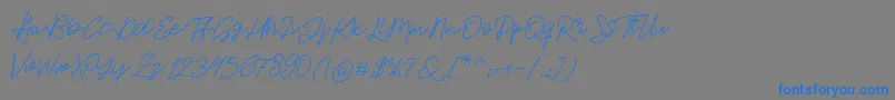 Jackson Script Font – Blue Fonts on Gray Background