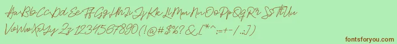 Jackson Script Font – Brown Fonts on Green Background