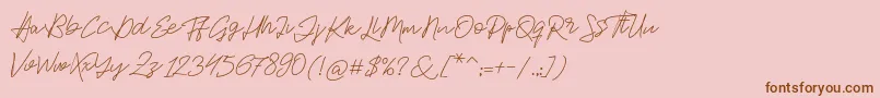 フォントJackson Script – ピンクの背景に茶色のフォント