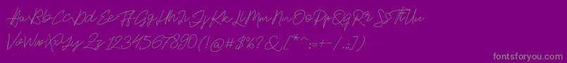 Jackson Script-fontti – harmaat kirjasimet violetilla taustalla