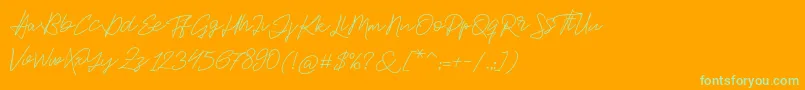 Jackson Script-fontti – vihreät fontit oranssilla taustalla
