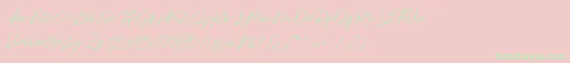 フォントJackson Script – ピンクの背景に緑の文字