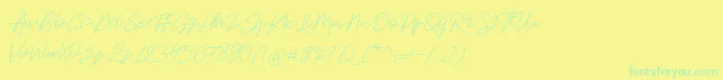 Czcionka Jackson Script – zielone czcionki na żółtym tle
