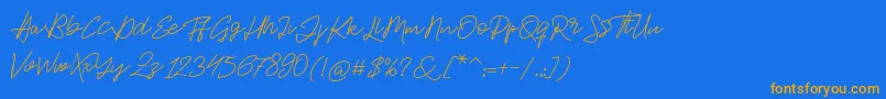 Jackson Script Font – Orange Fonts on Blue Background