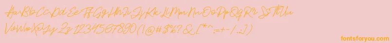 Jackson Script-fontti – oranssit fontit vaaleanpunaisella taustalla