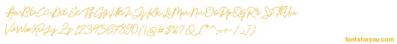 Jackson Script-Schriftart – Orangefarbene Schriften auf weißem Hintergrund