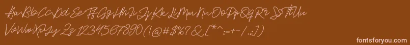 Jackson Script Font – Pink Fonts on Brown Background