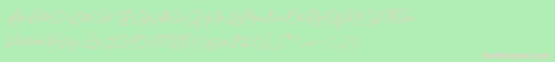 Jackson Script-fontti – vaaleanpunaiset fontit vihreällä taustalla
