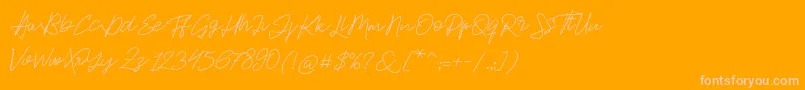 フォントJackson Script – オレンジの背景にピンクのフォント