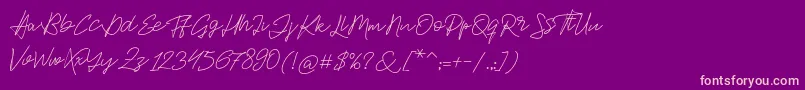Jackson Script Font – Pink Fonts on Purple Background
