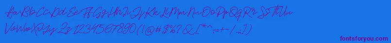 Jackson Script Font – Purple Fonts on Blue Background