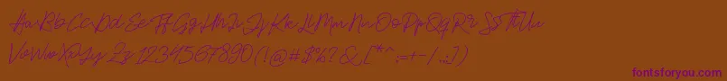 Jackson Script Font – Purple Fonts on Brown Background