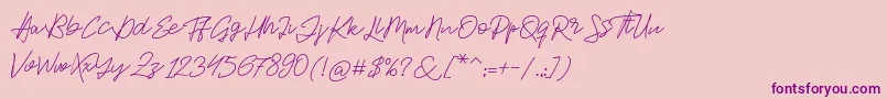 Шрифт Jackson Script – фиолетовые шрифты на розовом фоне